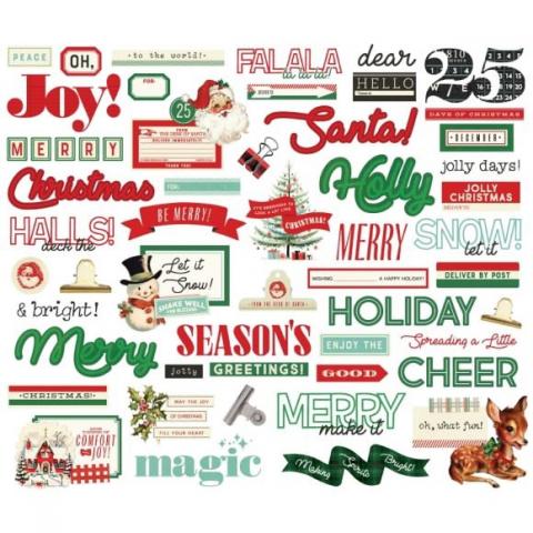 Набор высечек из коллекции "Simple Vintage Holly Jolly" 55 штук