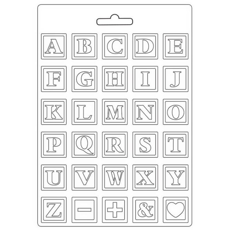 Молд пластиковый Алфавит, формат А4, Stamperia 