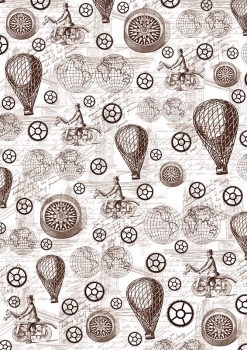 Пленка-оверлей "Стимпанк, воздушные шары и компас"
